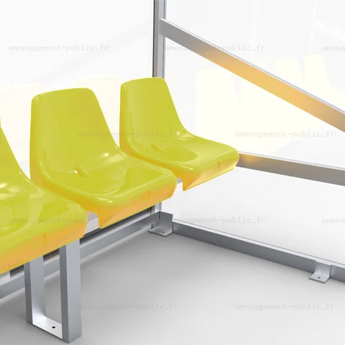 Abri de touche monobloc 4 sièges baquet 